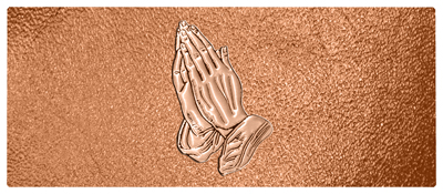 DNSEMP-L-516-BZ-SH-CP Bronze Praying Hands Shimmer Copper